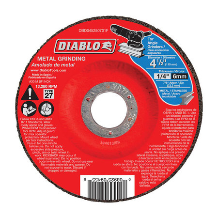 Diablo METAL GRIND DISC 4-1/2""D DBD045250701F